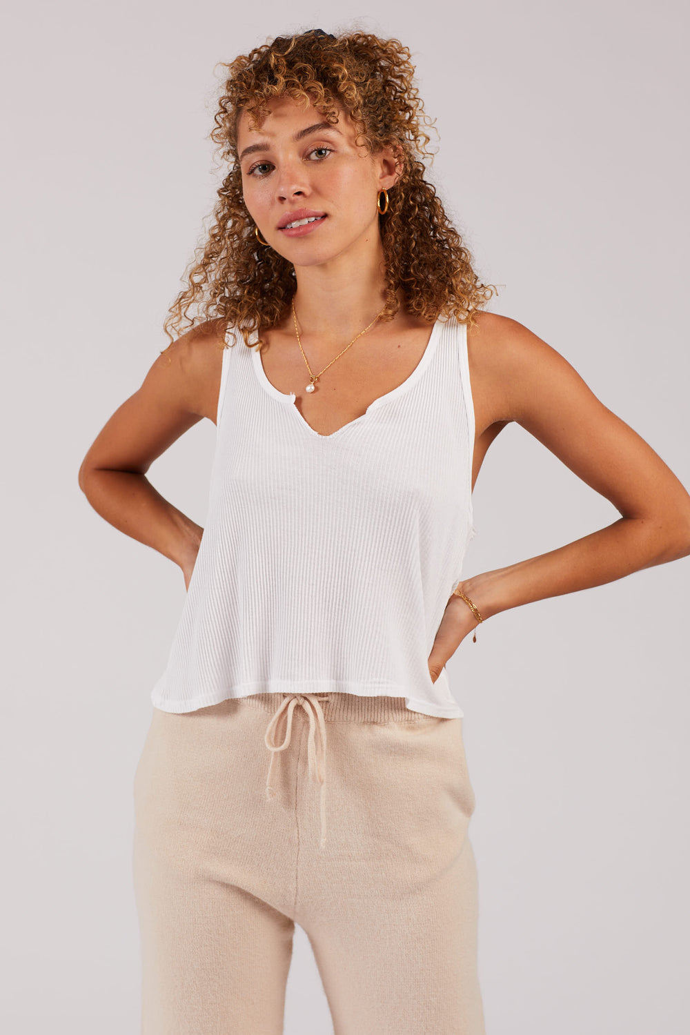 Whitewash Roxy Tank