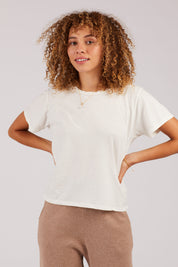 Washed White Cropped Ojai Tee