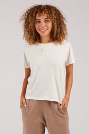 Washed White Cropped Ojai Tee