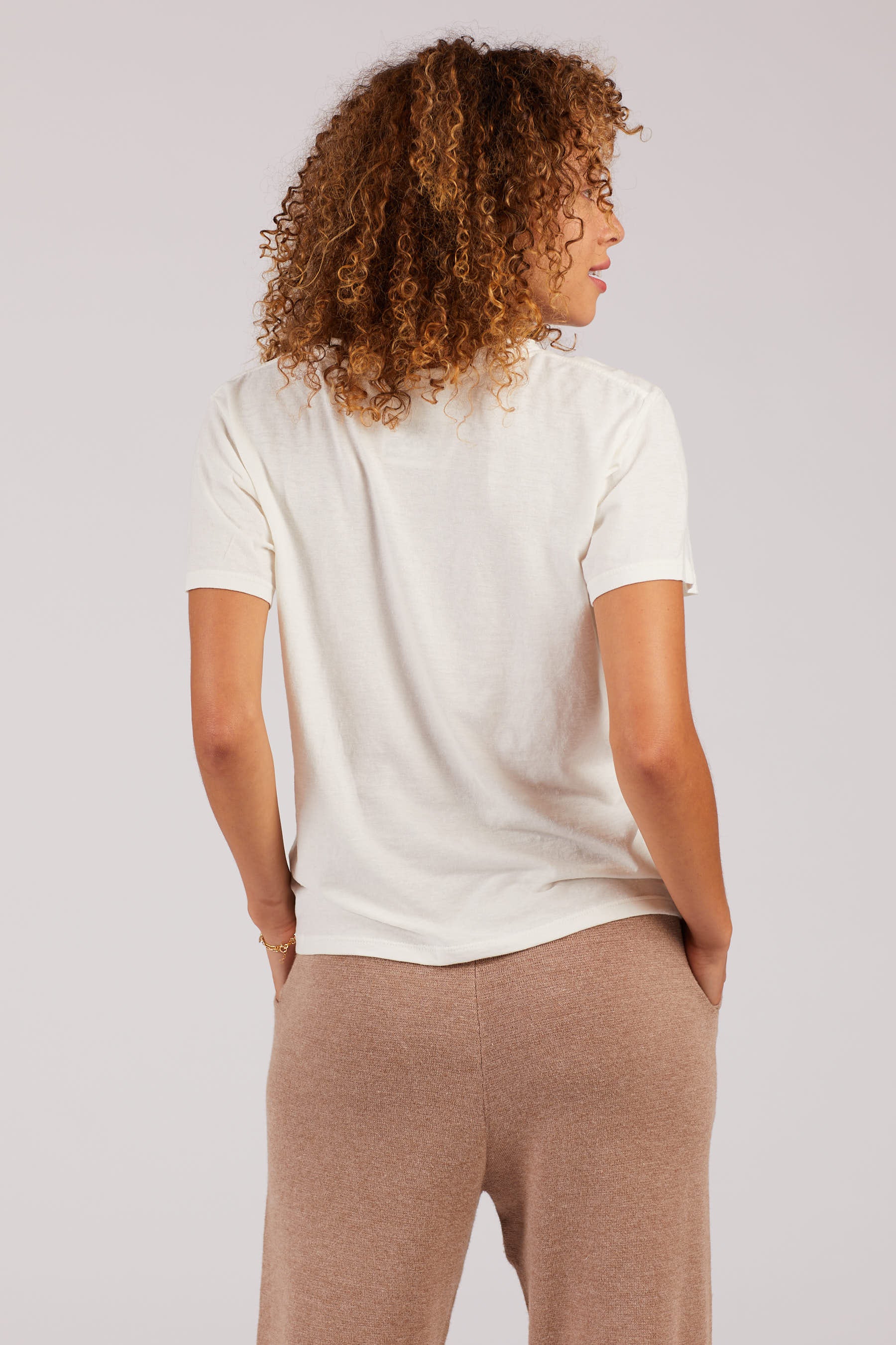 Washed White Cropped Ojai Tee