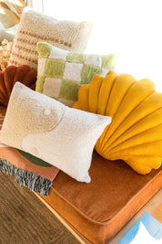 X Prism Avocado + White Checkered Patchwork Pillow