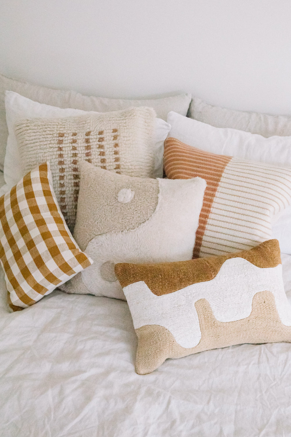 X Prism Beige + White Yin Yang Patchwork Pillow