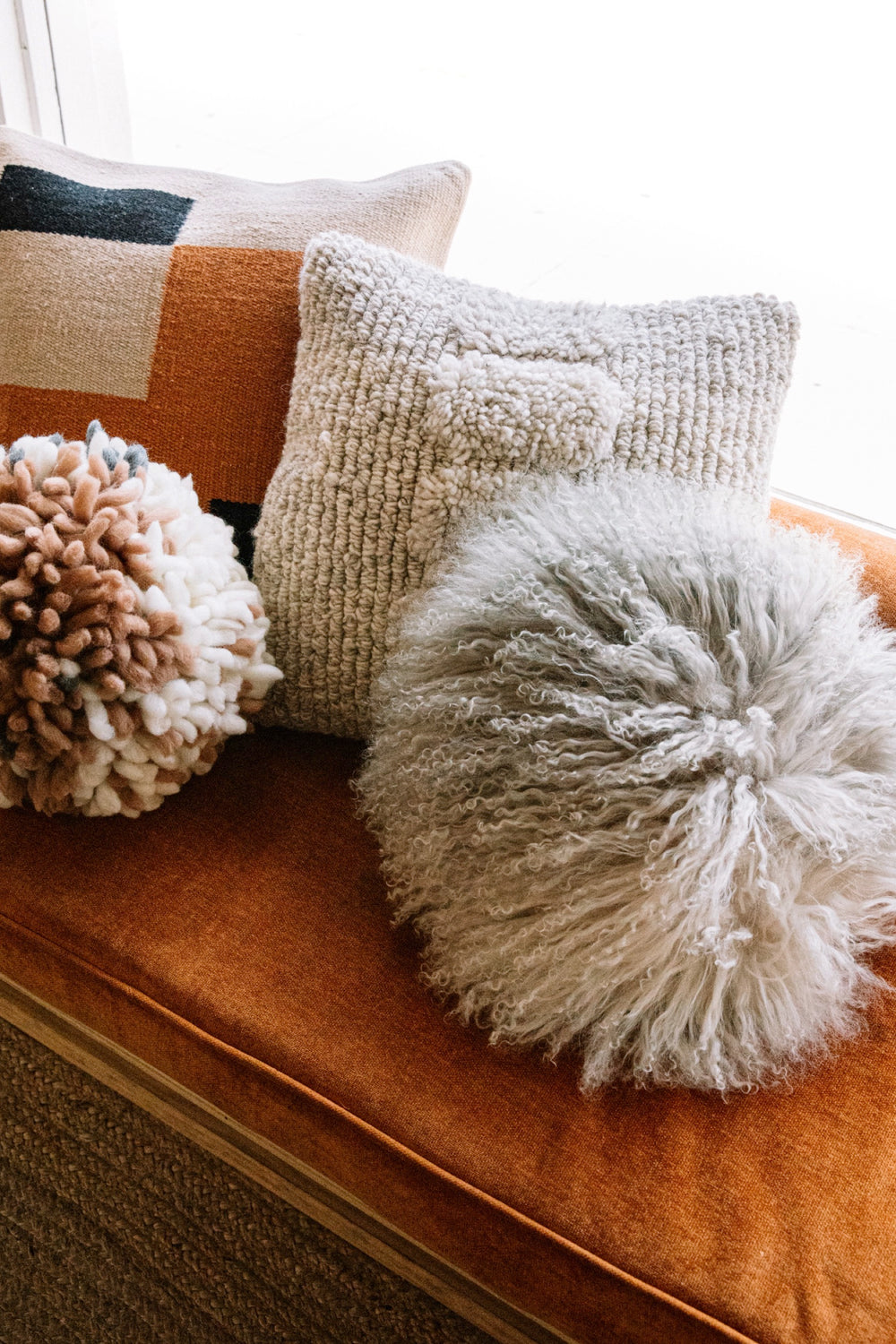 Neutral Miko Puff Pillow