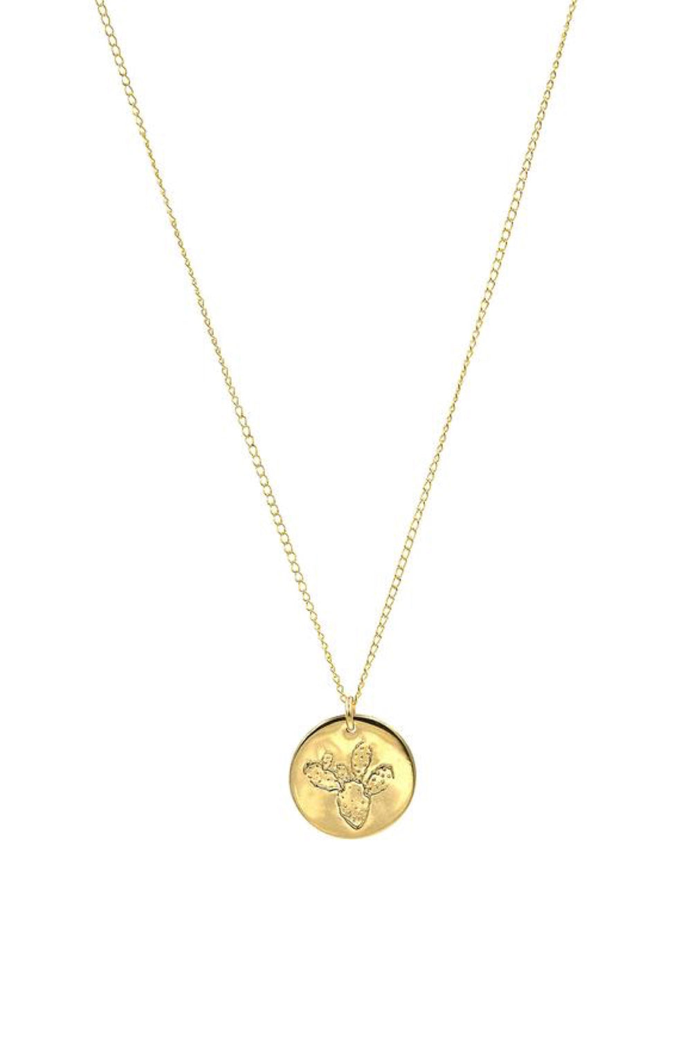 Gold Prickly Pear Coin Necklace