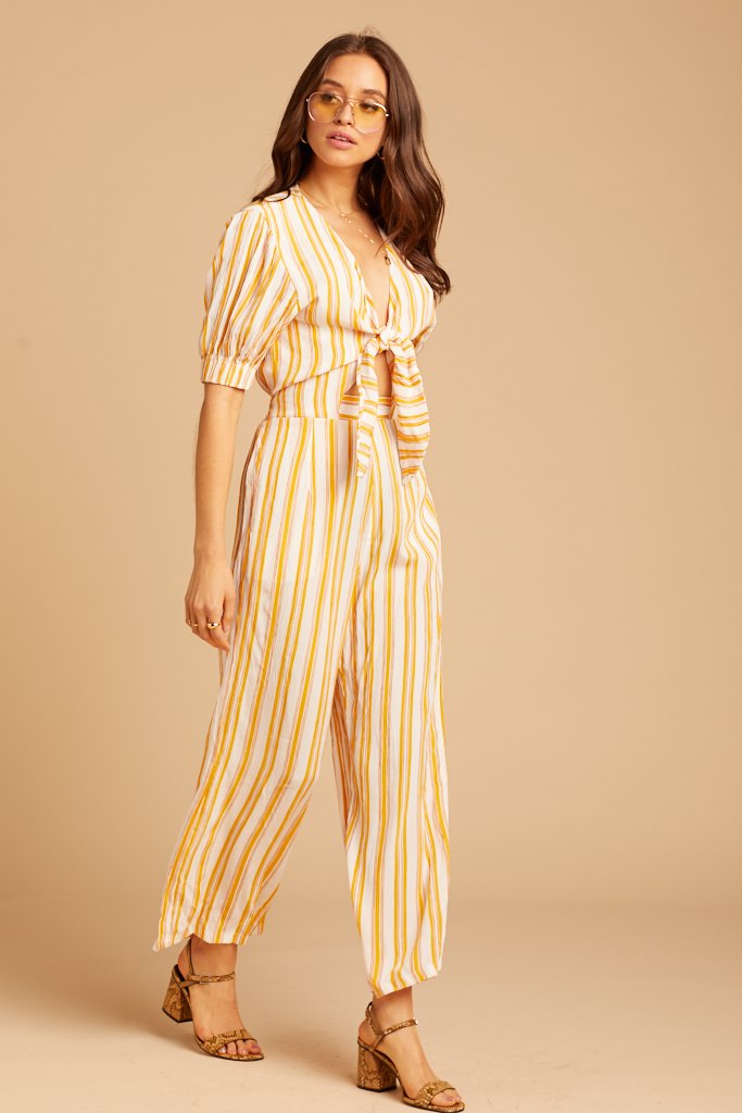Azure Stripe Matese Jumpsuit