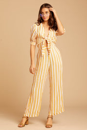 Azure Stripe Matese Jumpsuit