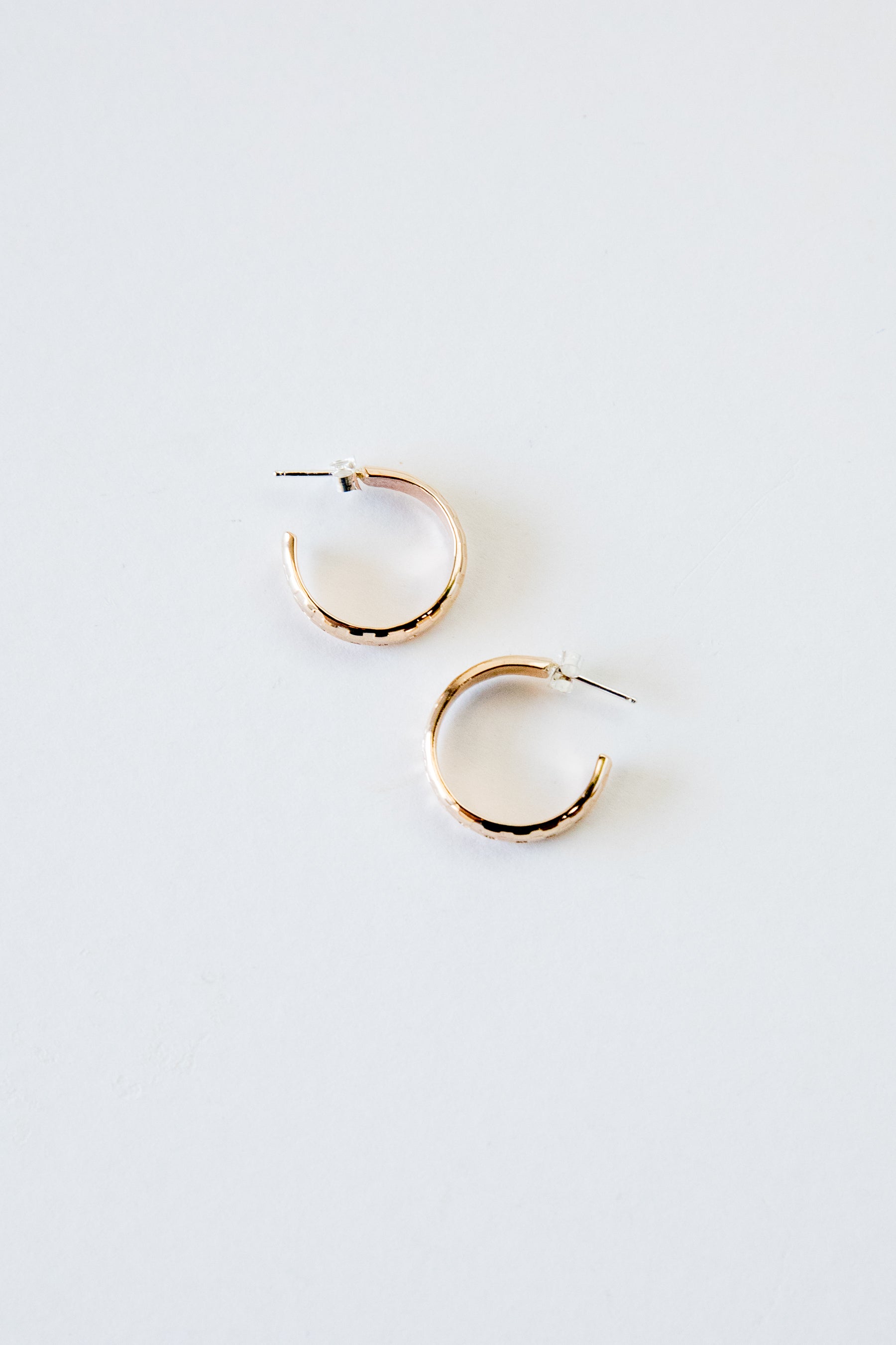 Gold Checker Hoops