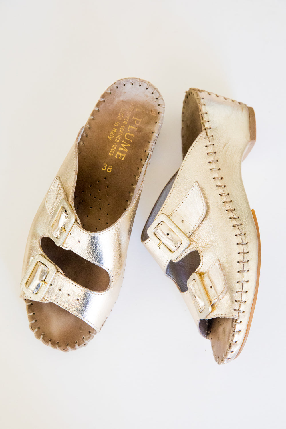 Gold Plume Sandals