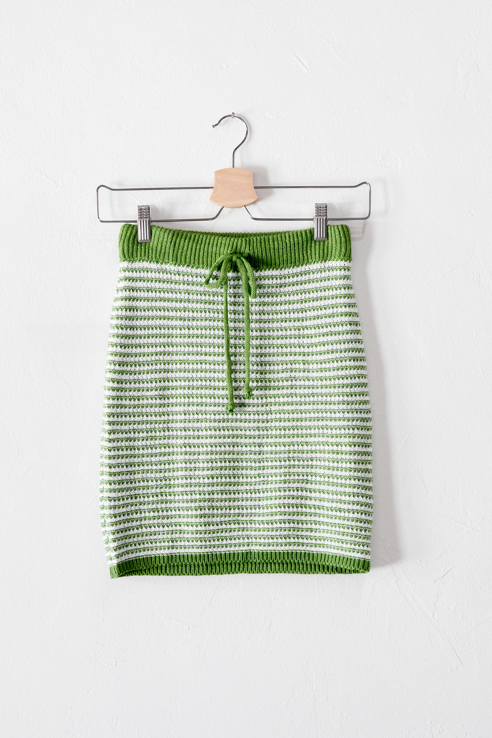 Green Stripe Crochet Skirt