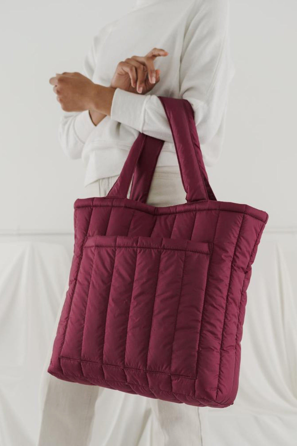 Cranberry Puffy Tote