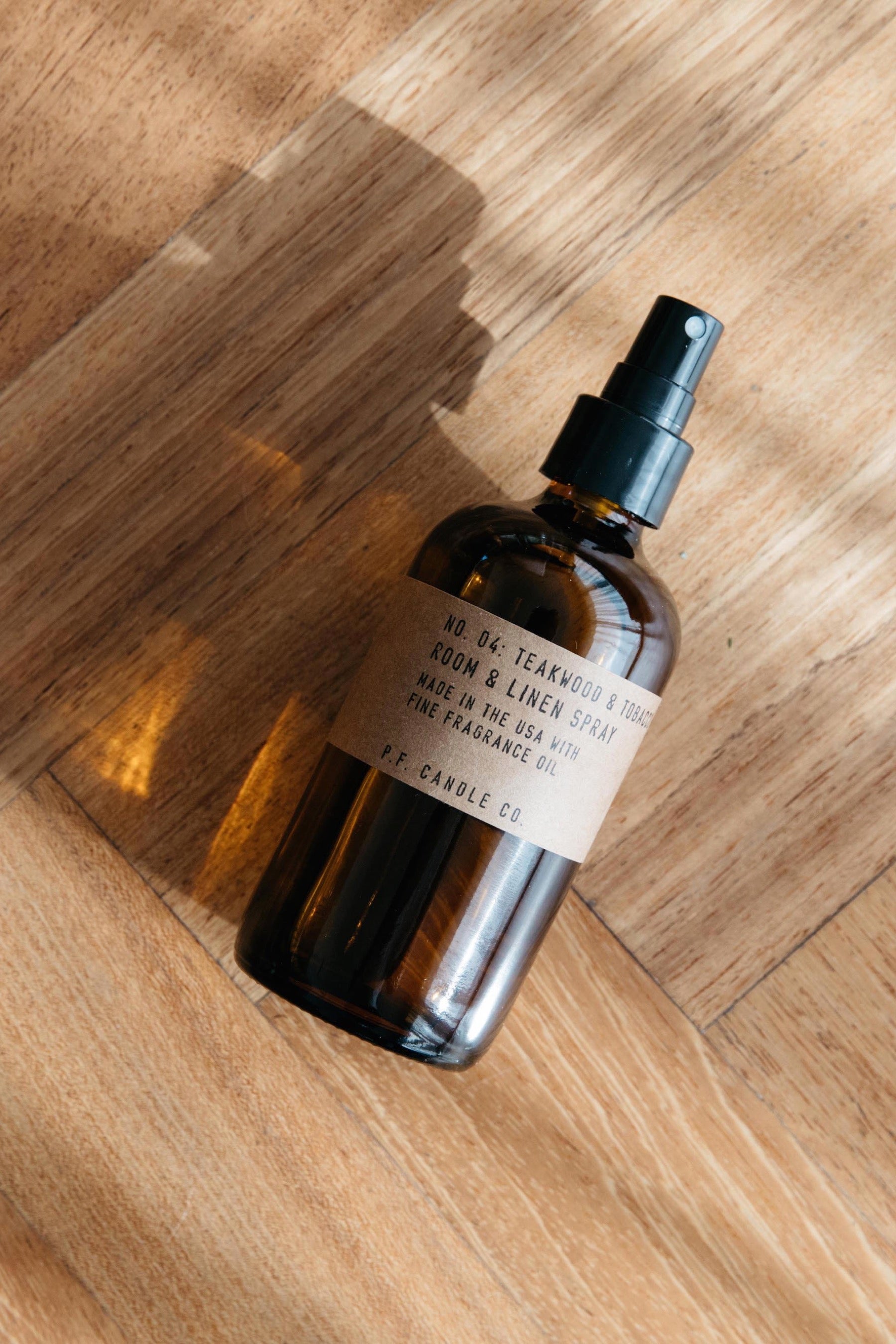teakwood and tobacco room spray Mya Armando make & at our sunny factory in California The Teakwood Tobacco Room + Linen Mist features Mahogany Teakwood - 4 oz