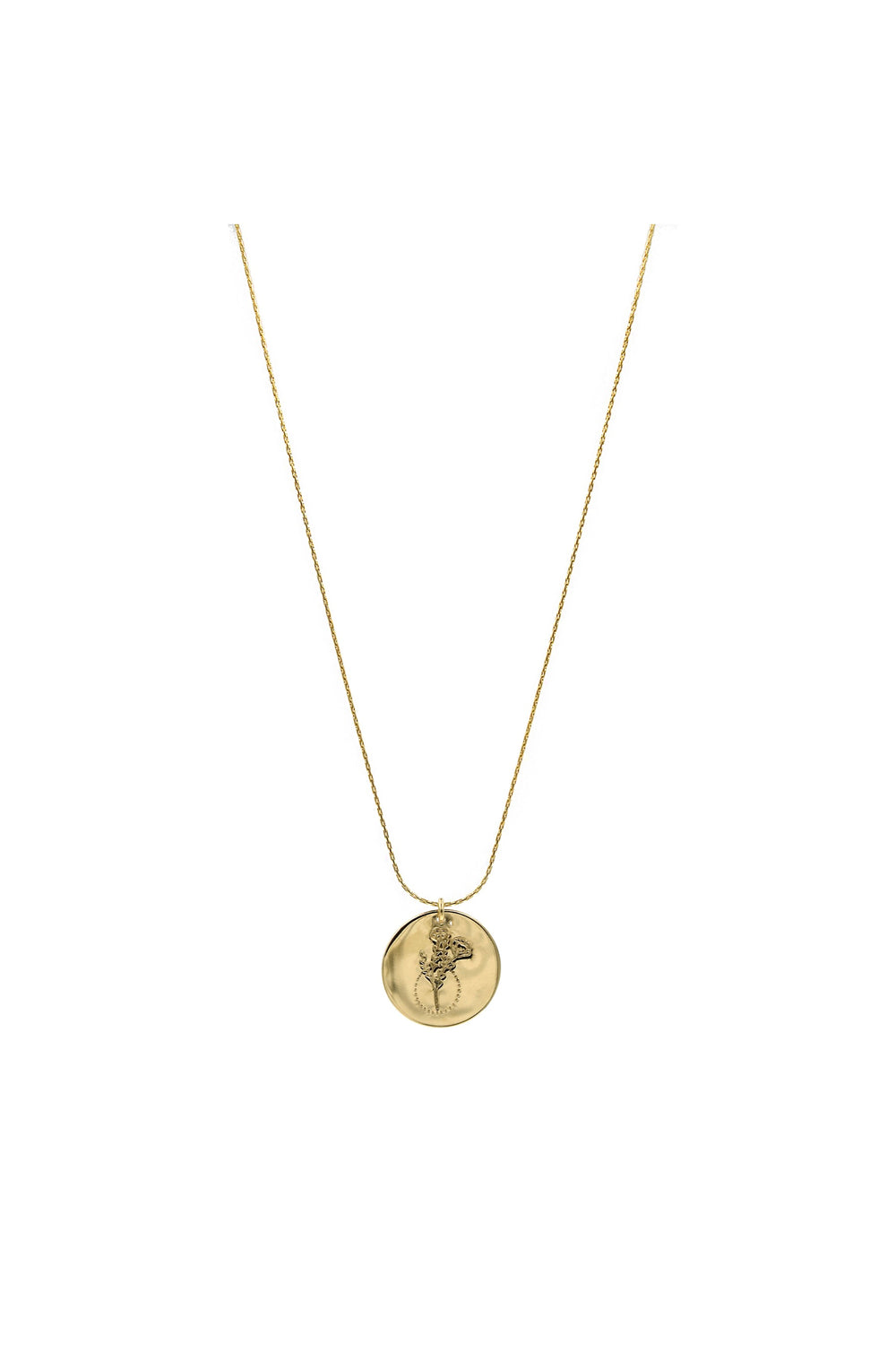 Gold Wildflower Coin Necklace