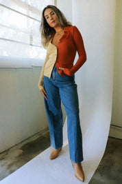 Winter Hue High Rise Barrel Jean