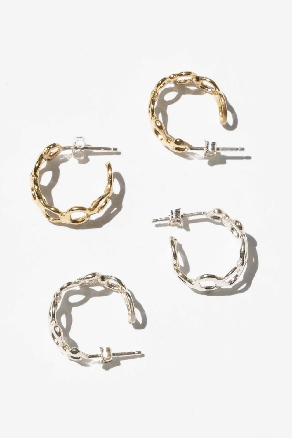 Silver Current Hoops