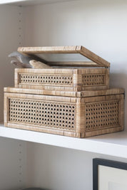 Rattan Lidded Box