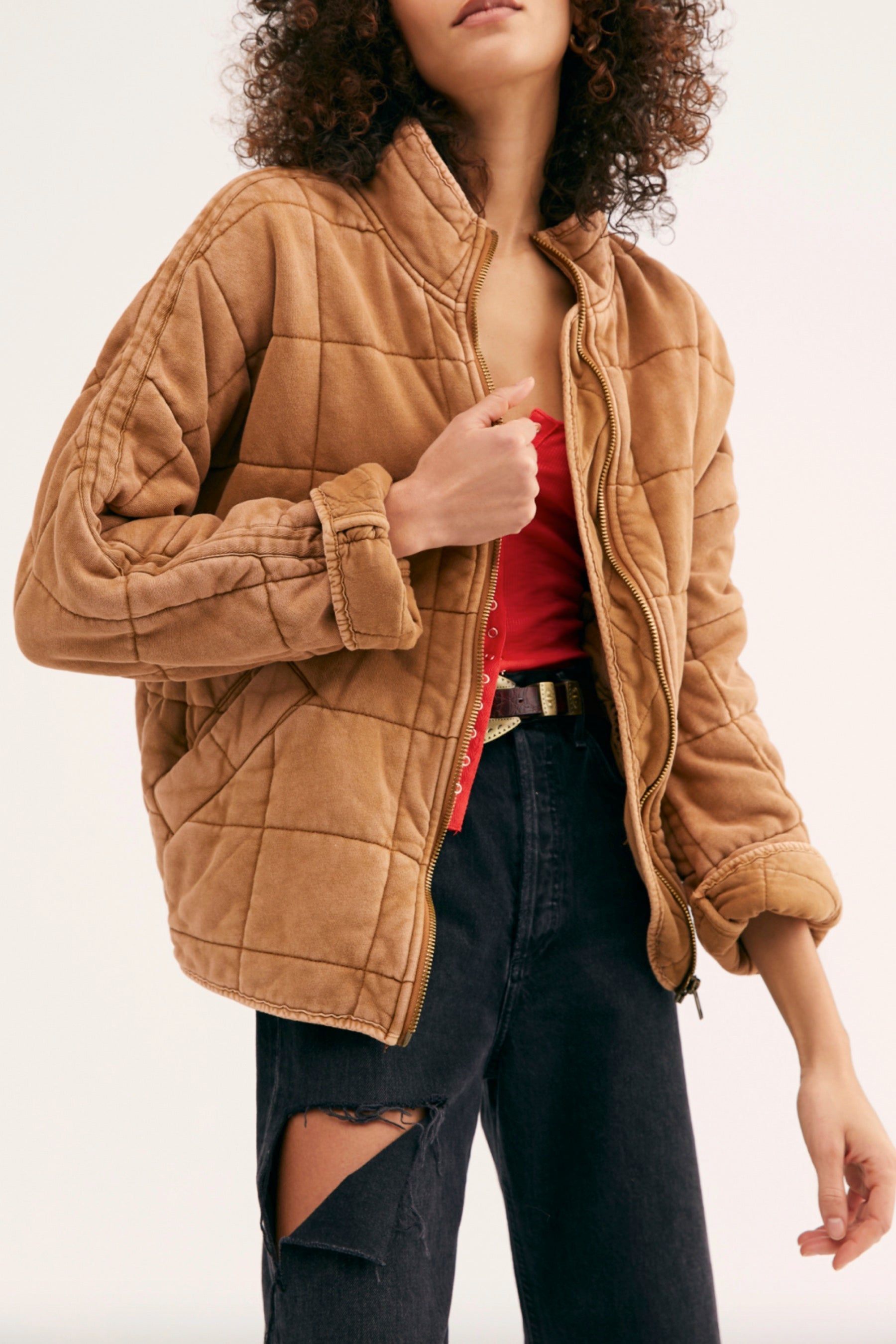 Toasted Coconut Dolman Quilted Jacket