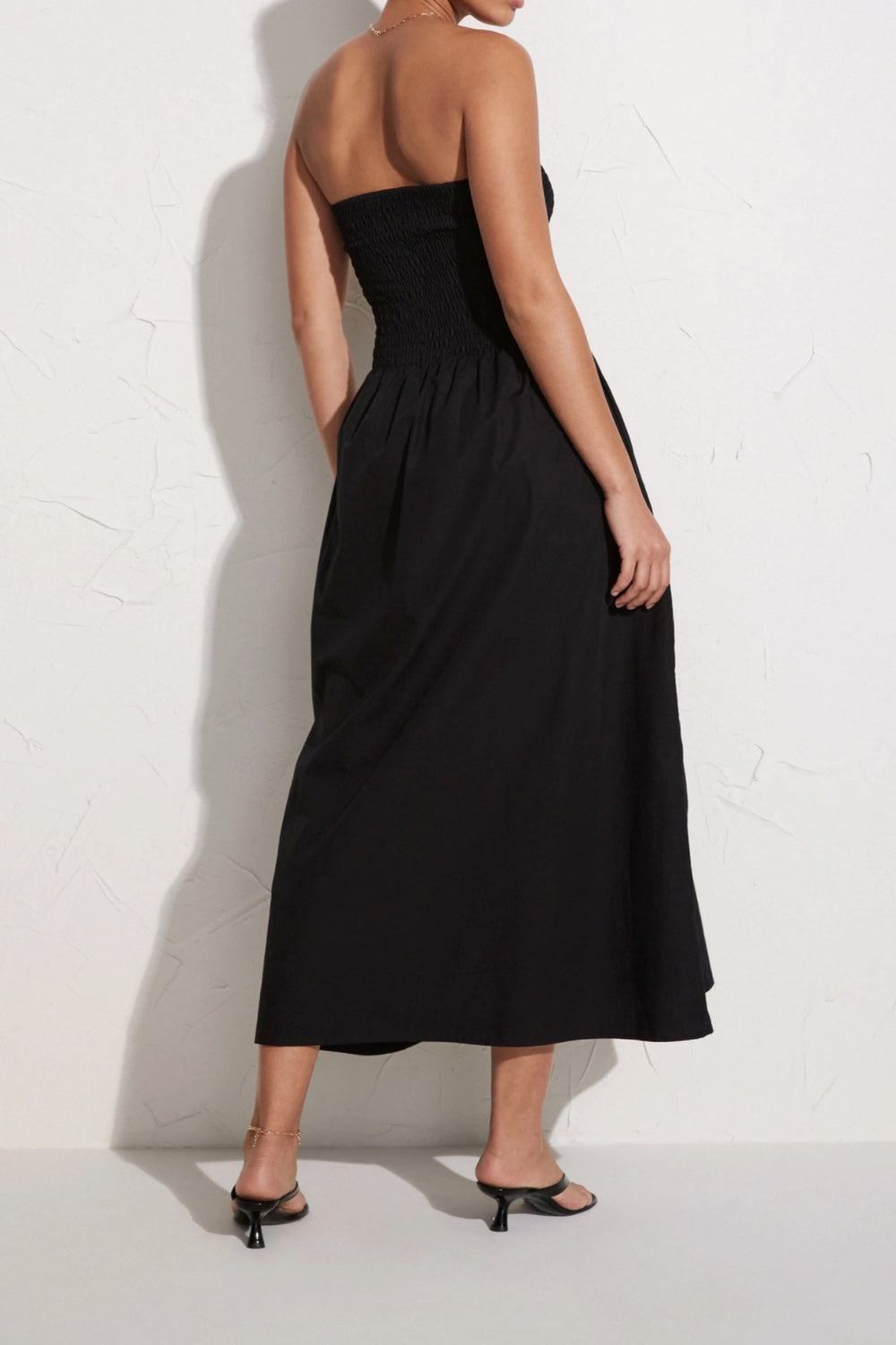 Plain Black Madella Midi Dress