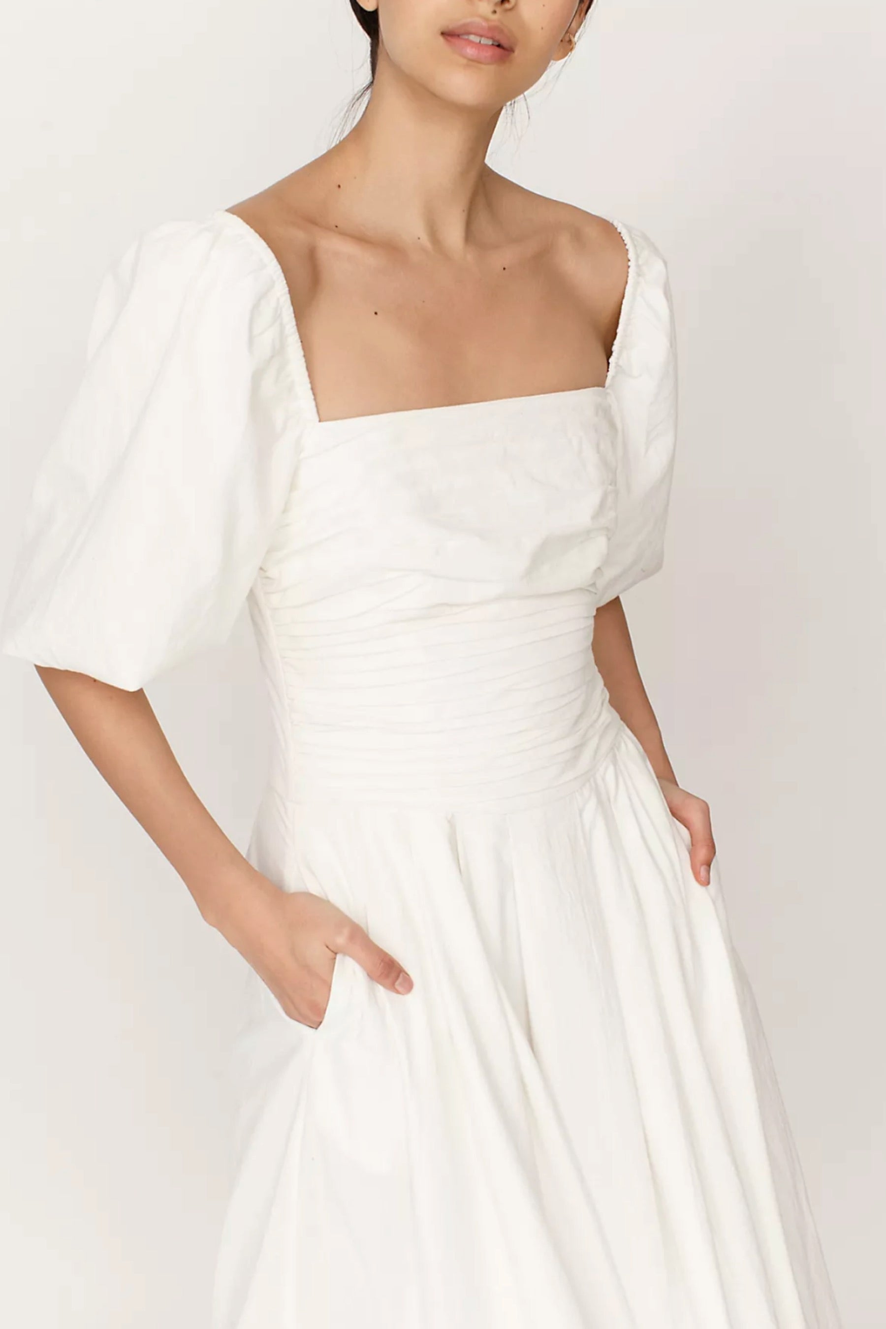 ain't she a beaut dress Free People Ain't She a Beaut Puff Sleeve Ruched Dress