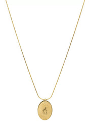 Gold Middle Finger Oval Necklace