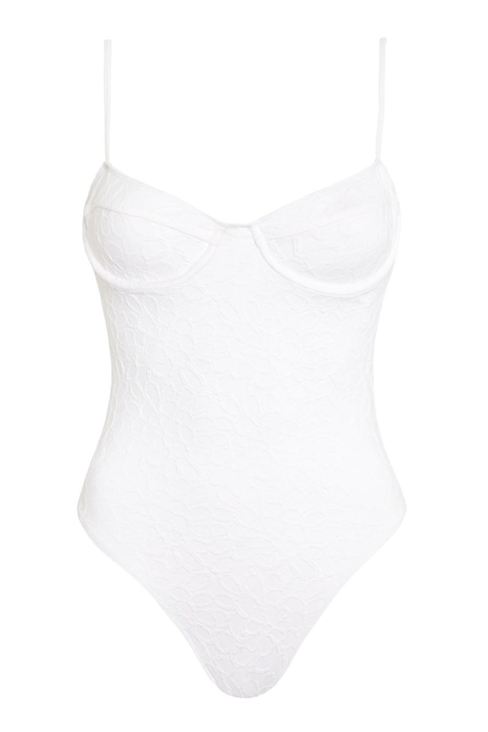 White Textured Bea One Piece