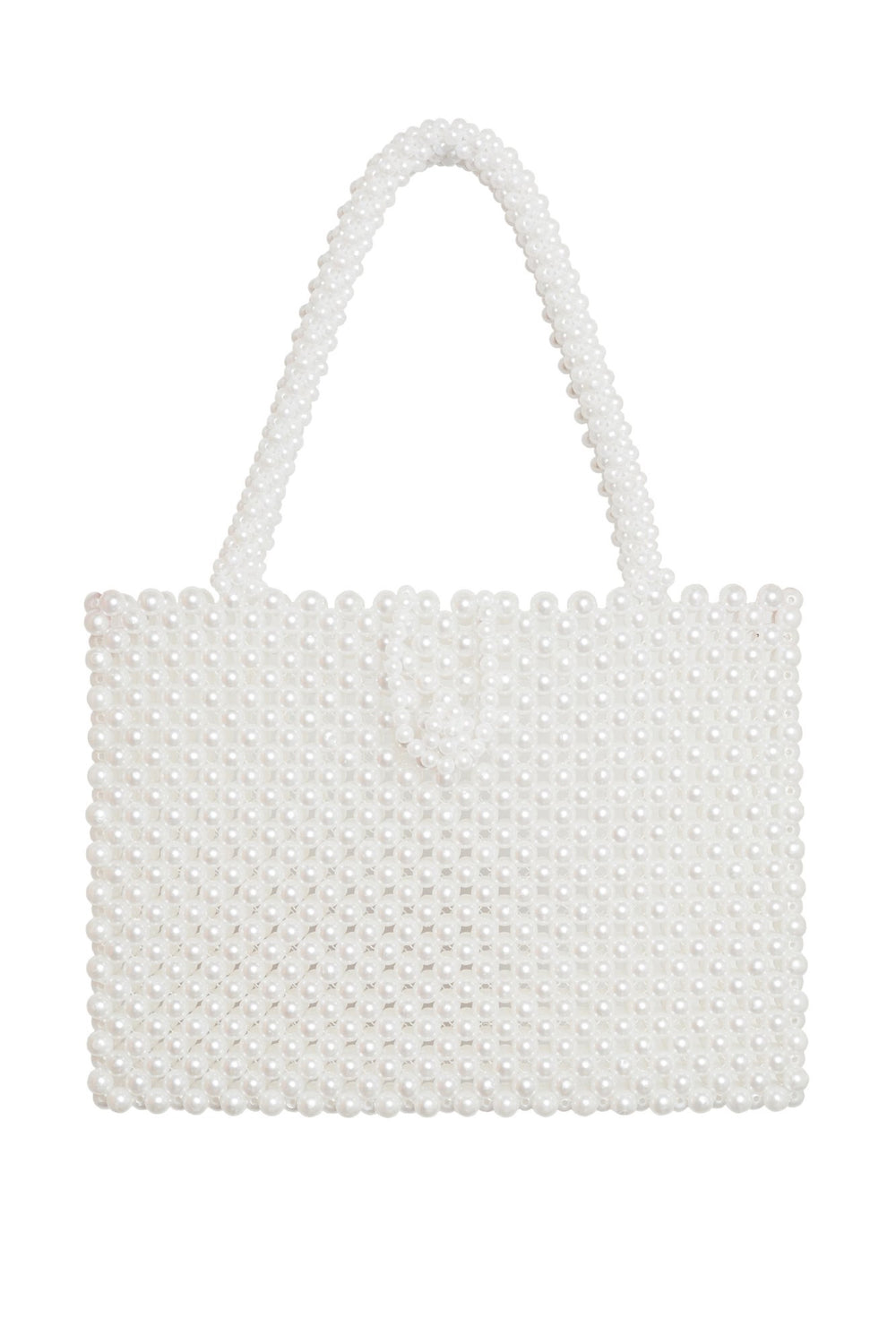 White Pearl Agata Bead Bag