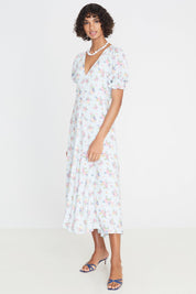 Blue Juliette Floral Maggie Midi Dress