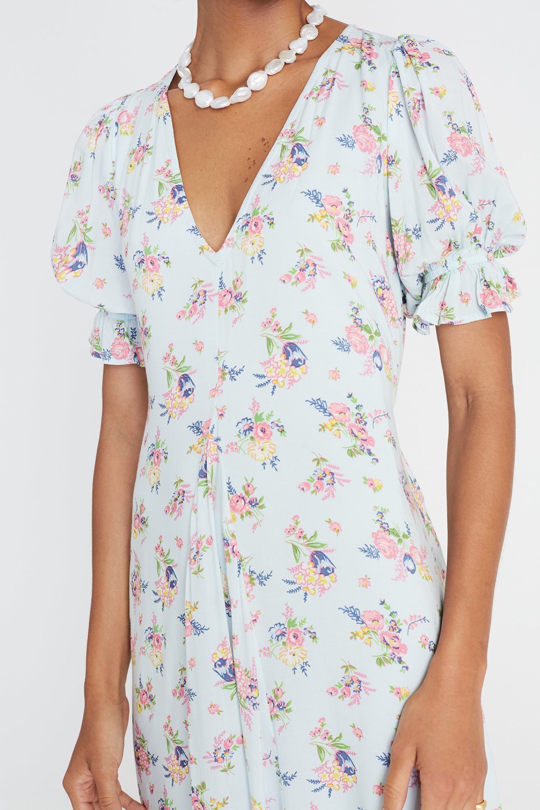 Blue Juliette Floral Maggie Midi Dress