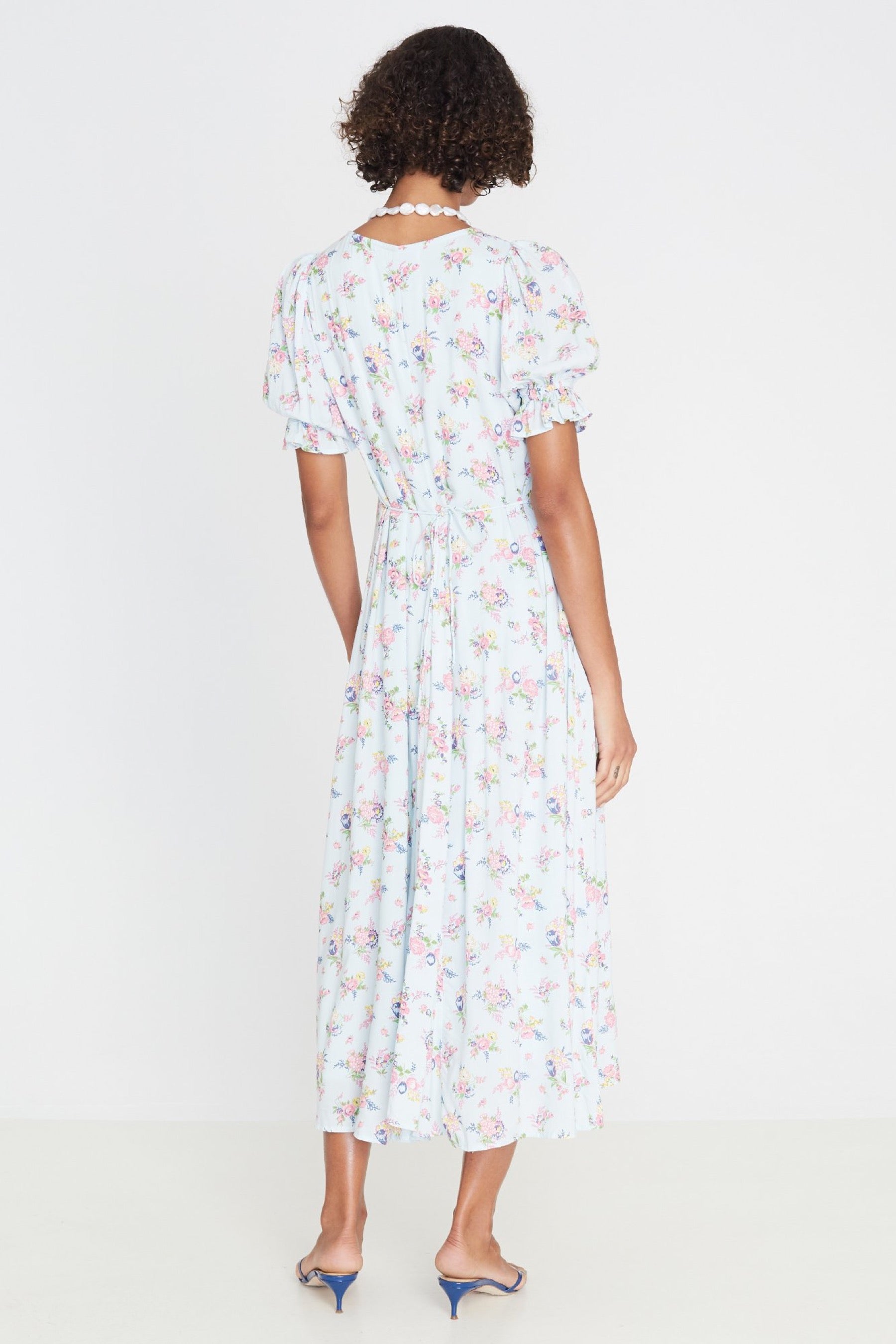 Blue Juliette Floral Maggie Midi Dress