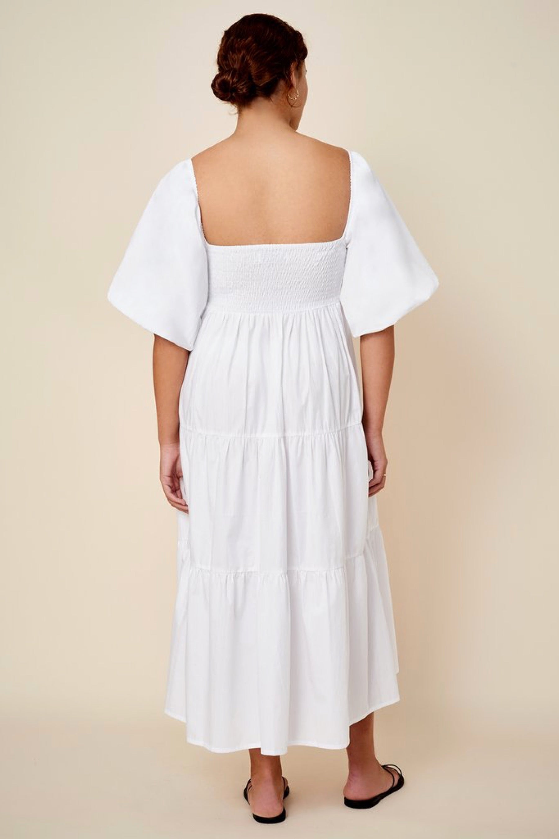 White Kiona Midi Dress