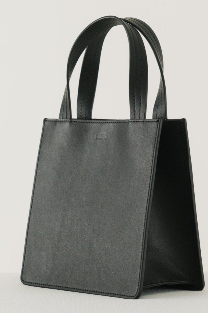 Black Small Leather Tote
