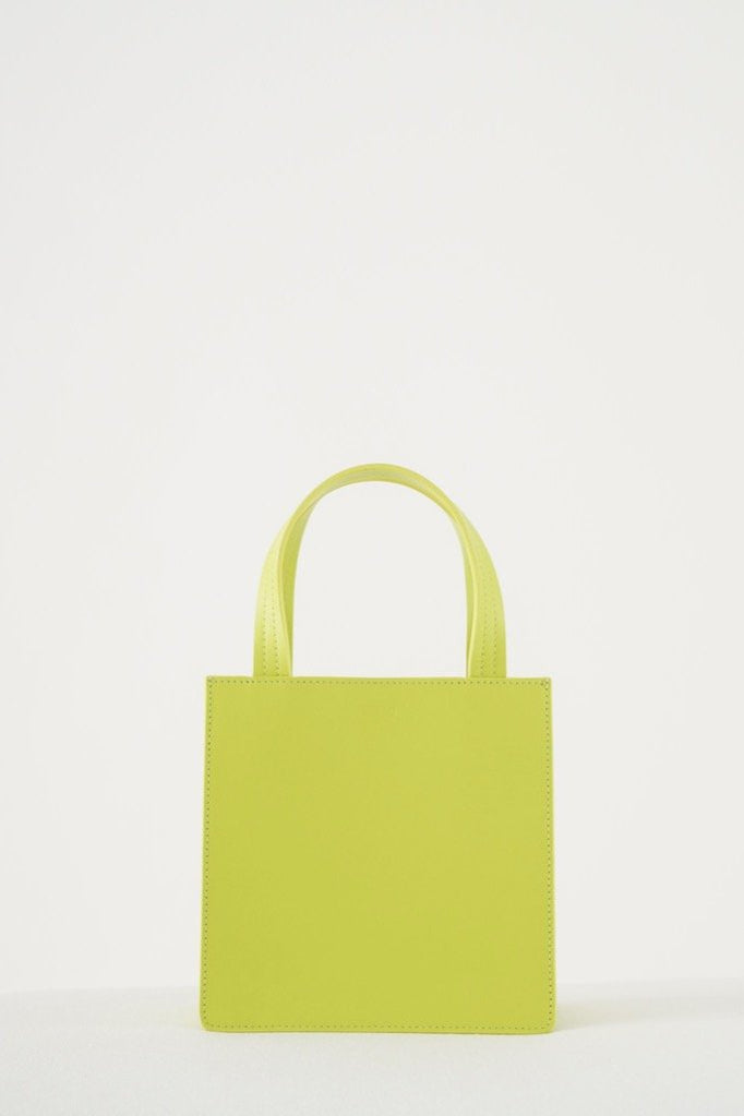 Chartreuse Small Leather Tote