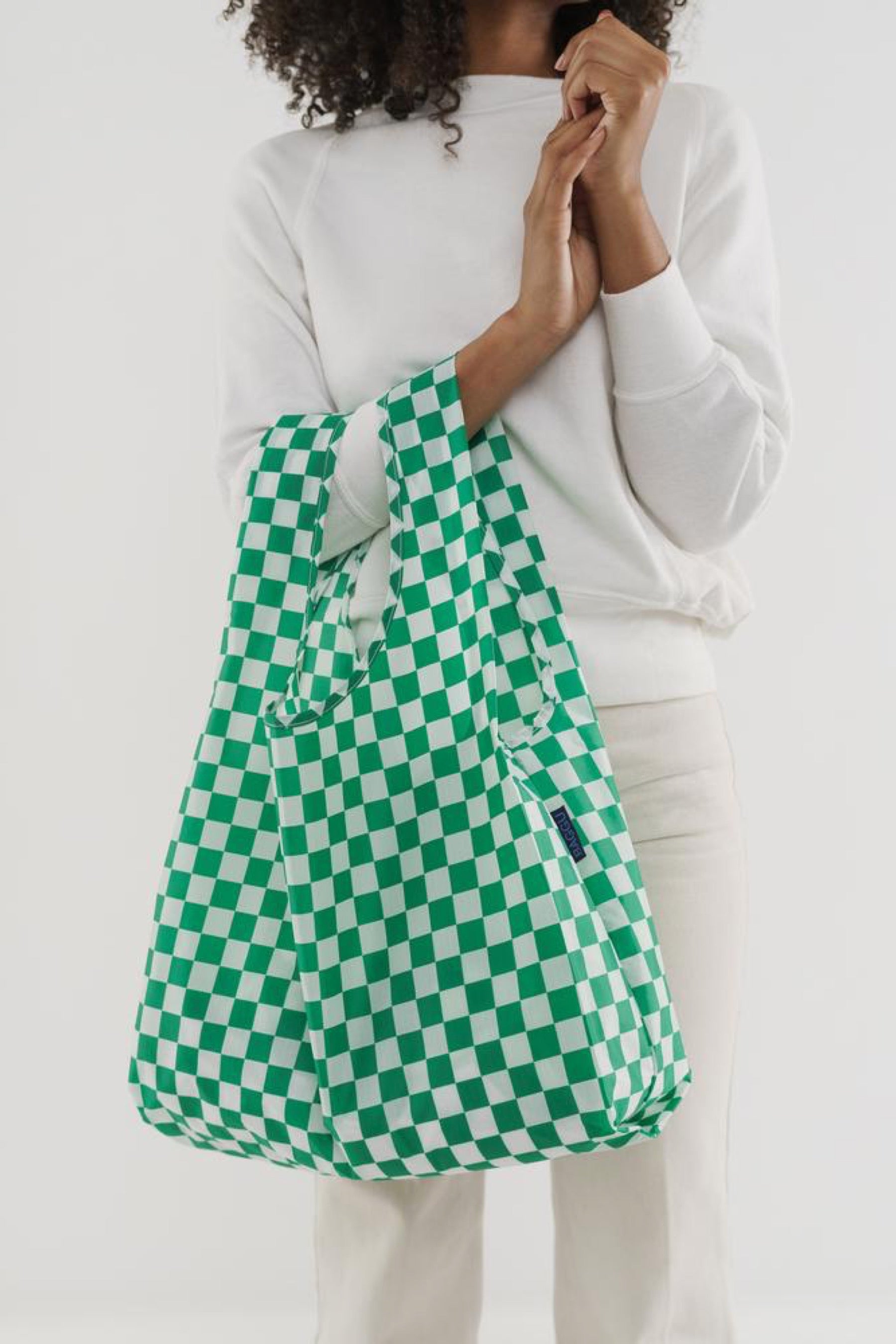 Green Checkerboard Baggu – Prism Boutique