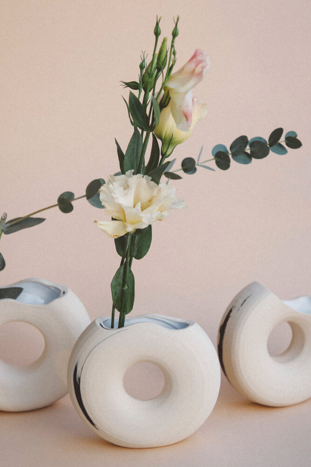 White + Onyx Waves Vase