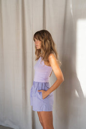 Lilac Linen Short