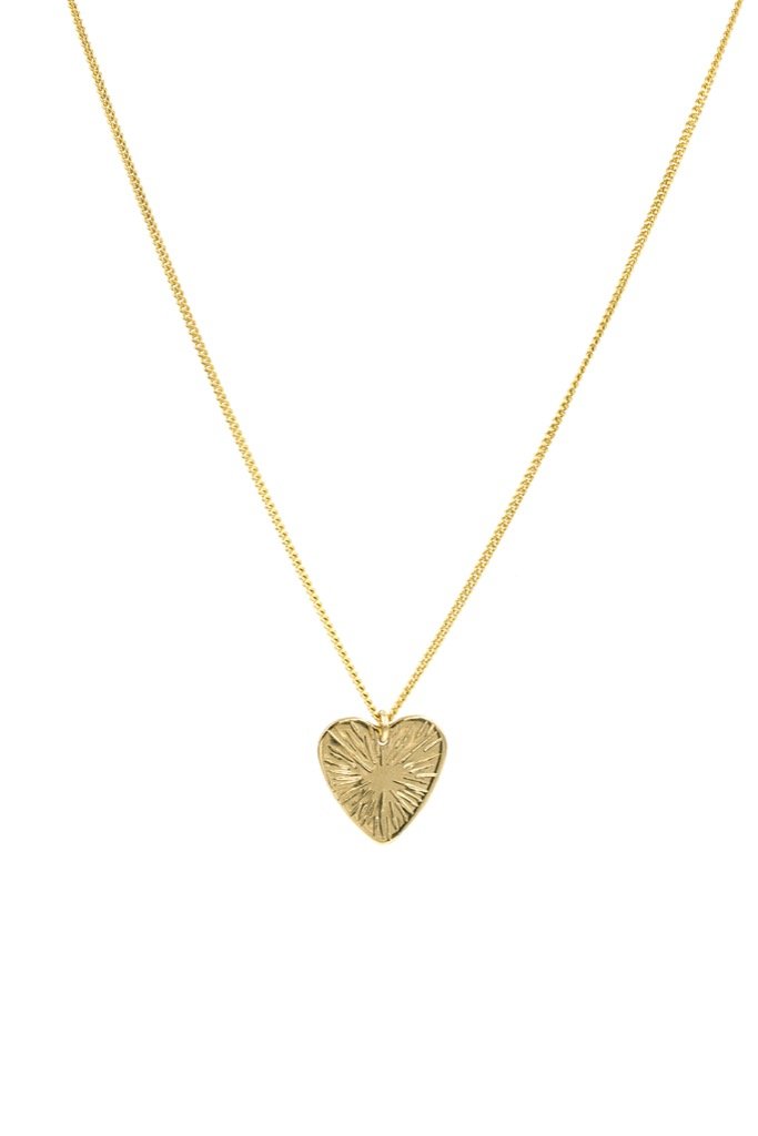 Gold Heart Burst Necklace