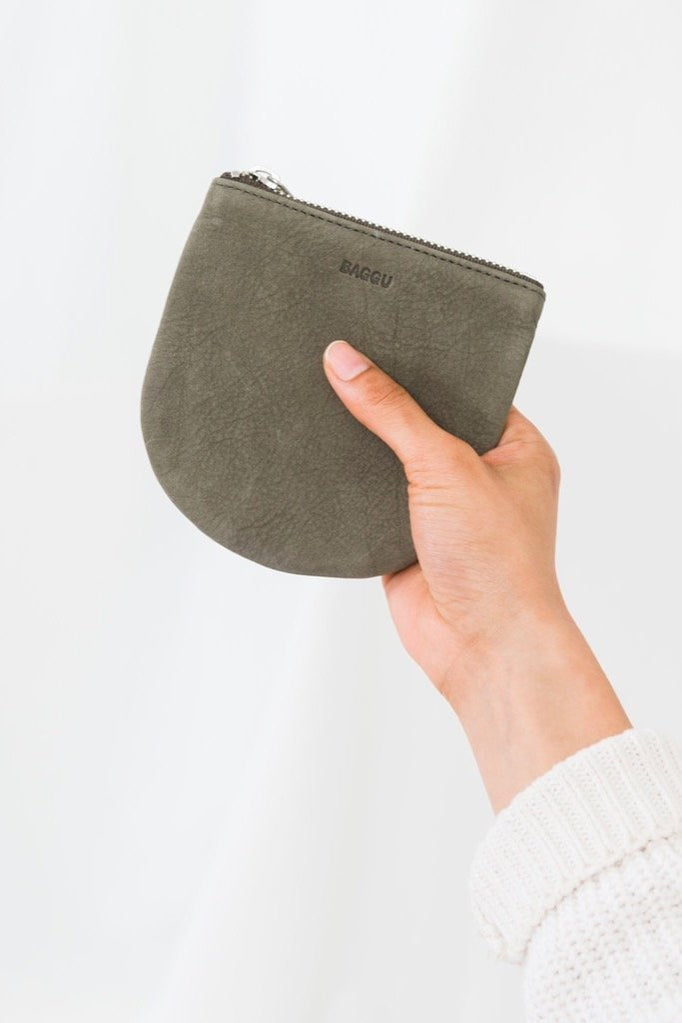 Taupe Nubuck Small U Pouch