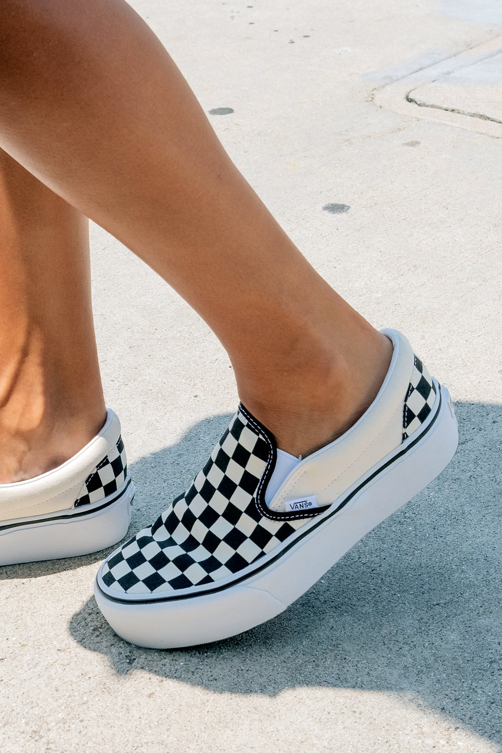 Checkerboard Slip-On Platform — Prism Boutique