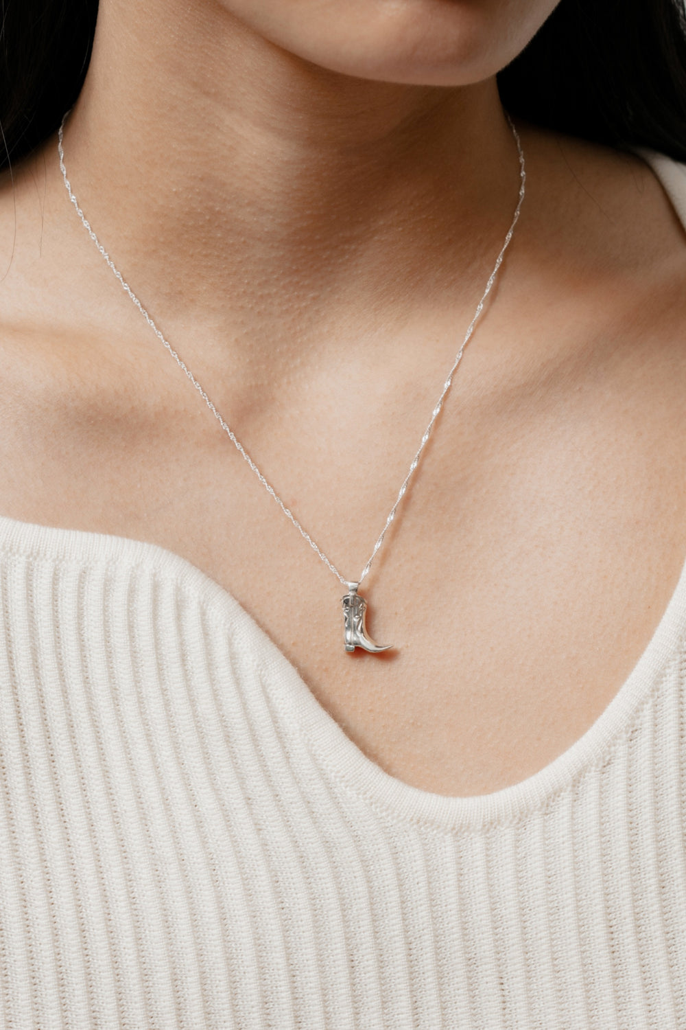 Silver Cowboy Charm Necklace