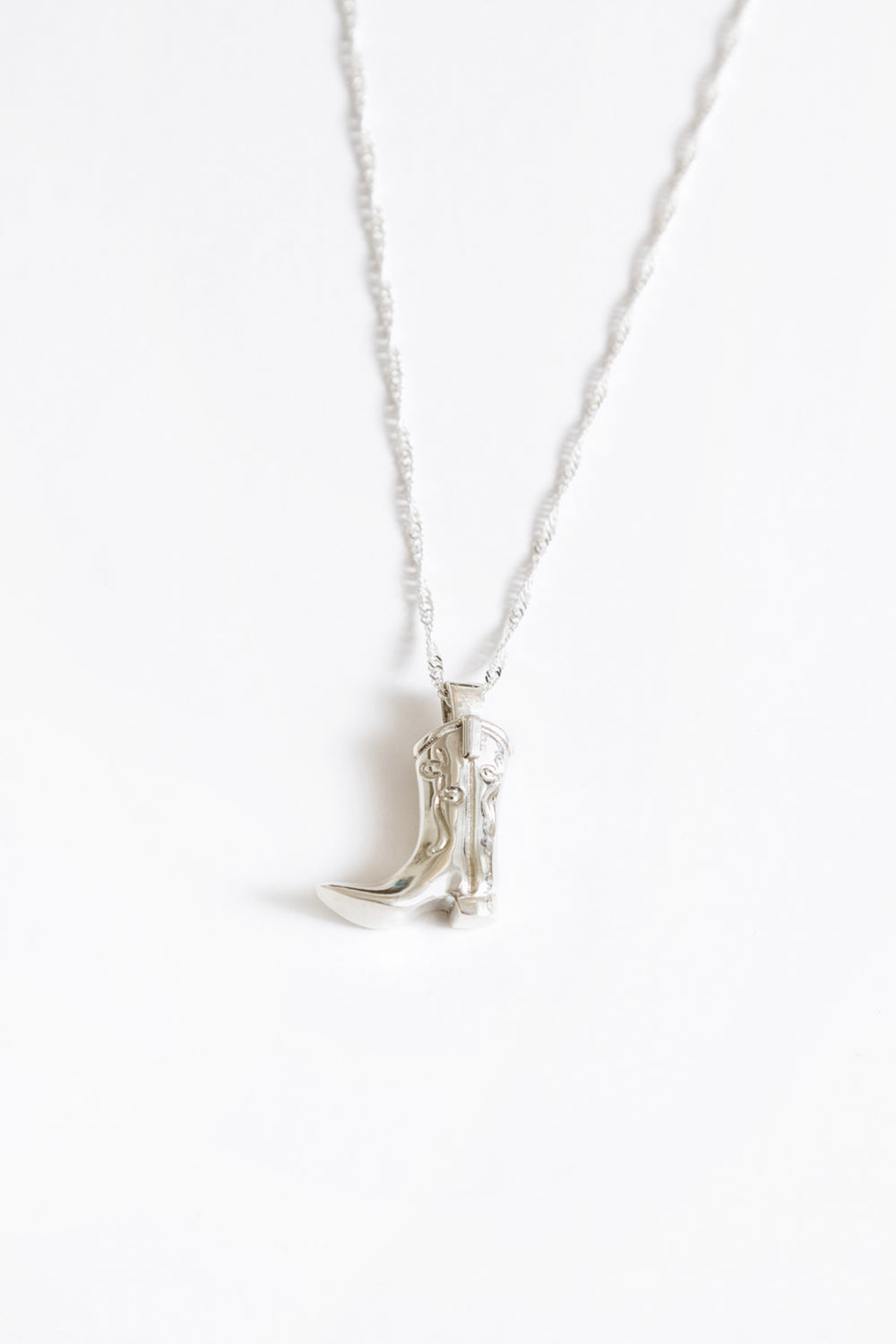 Silver Cowboy Charm Necklace