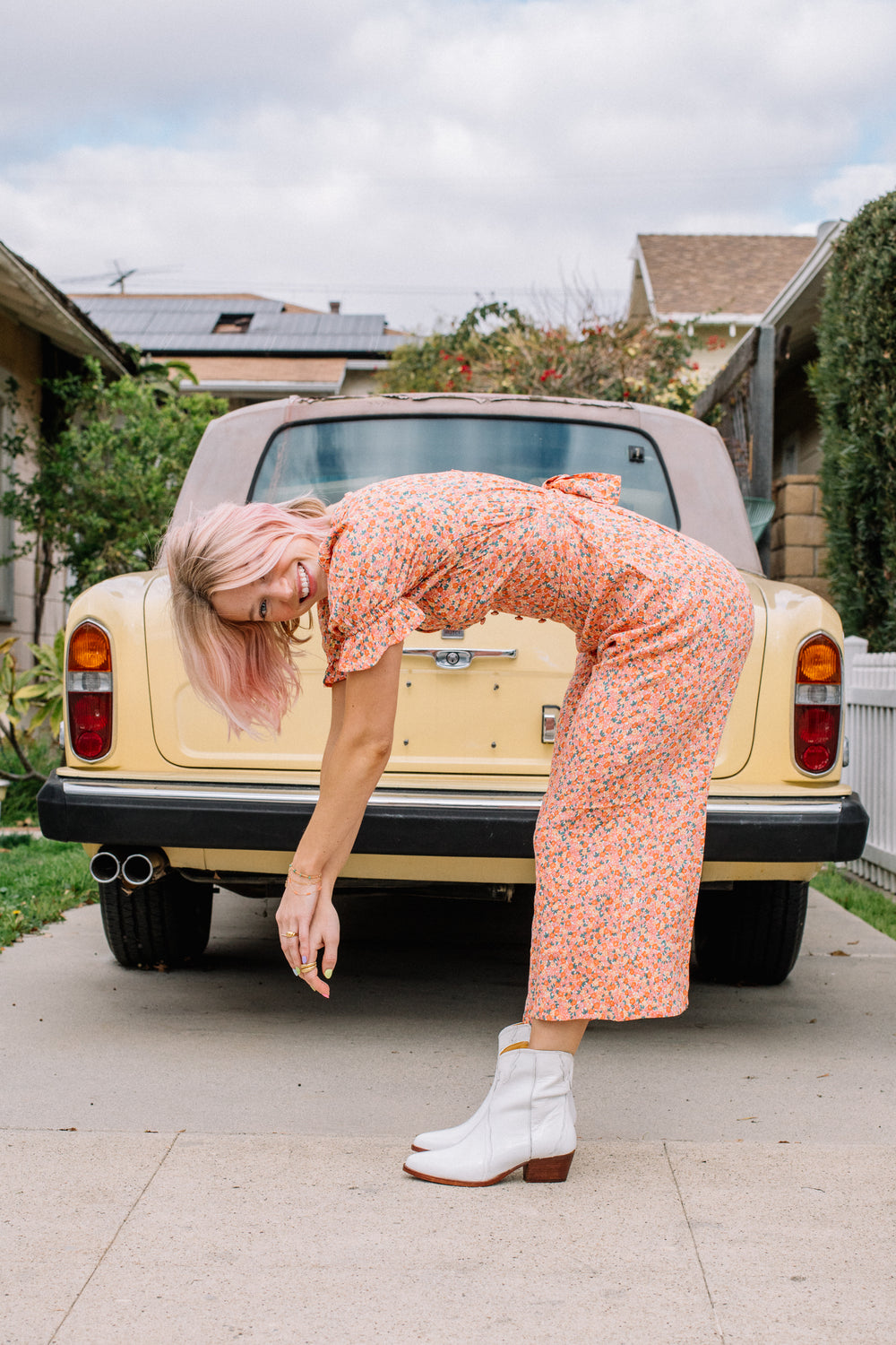 Pink Mathiola Floral Anka Jumpsuit main image 0