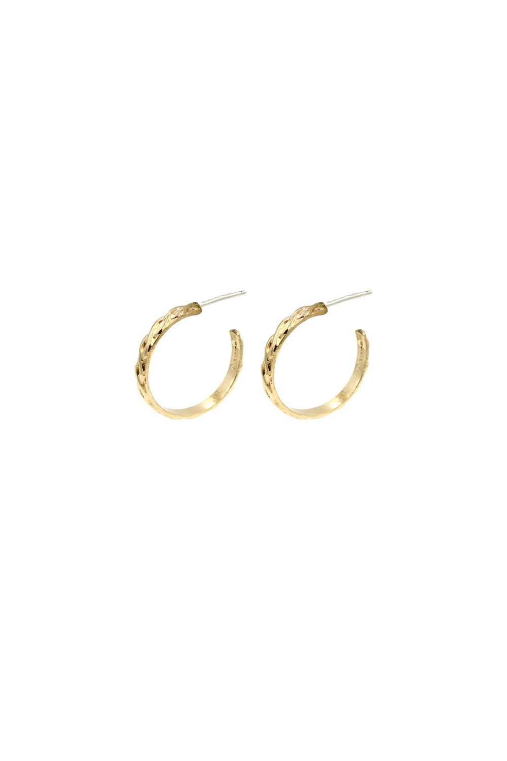Gold Small Wavy Hoops