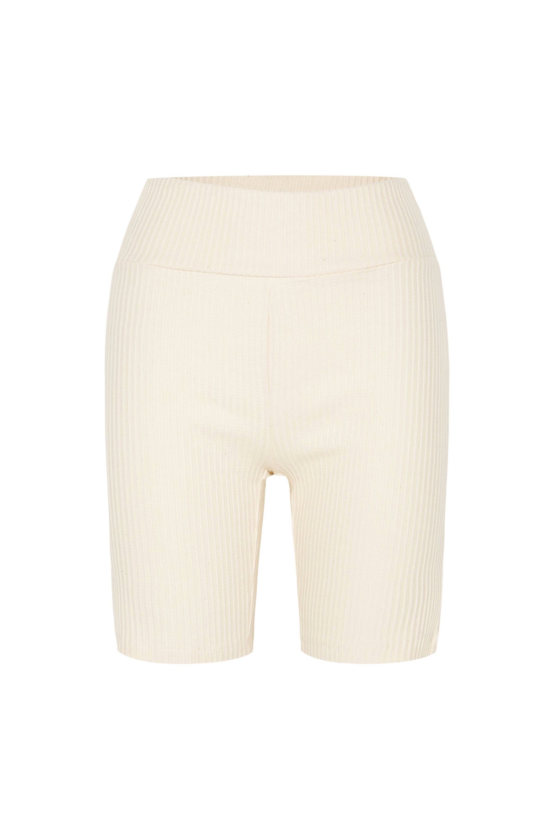 Cream Classic Ribbed Short