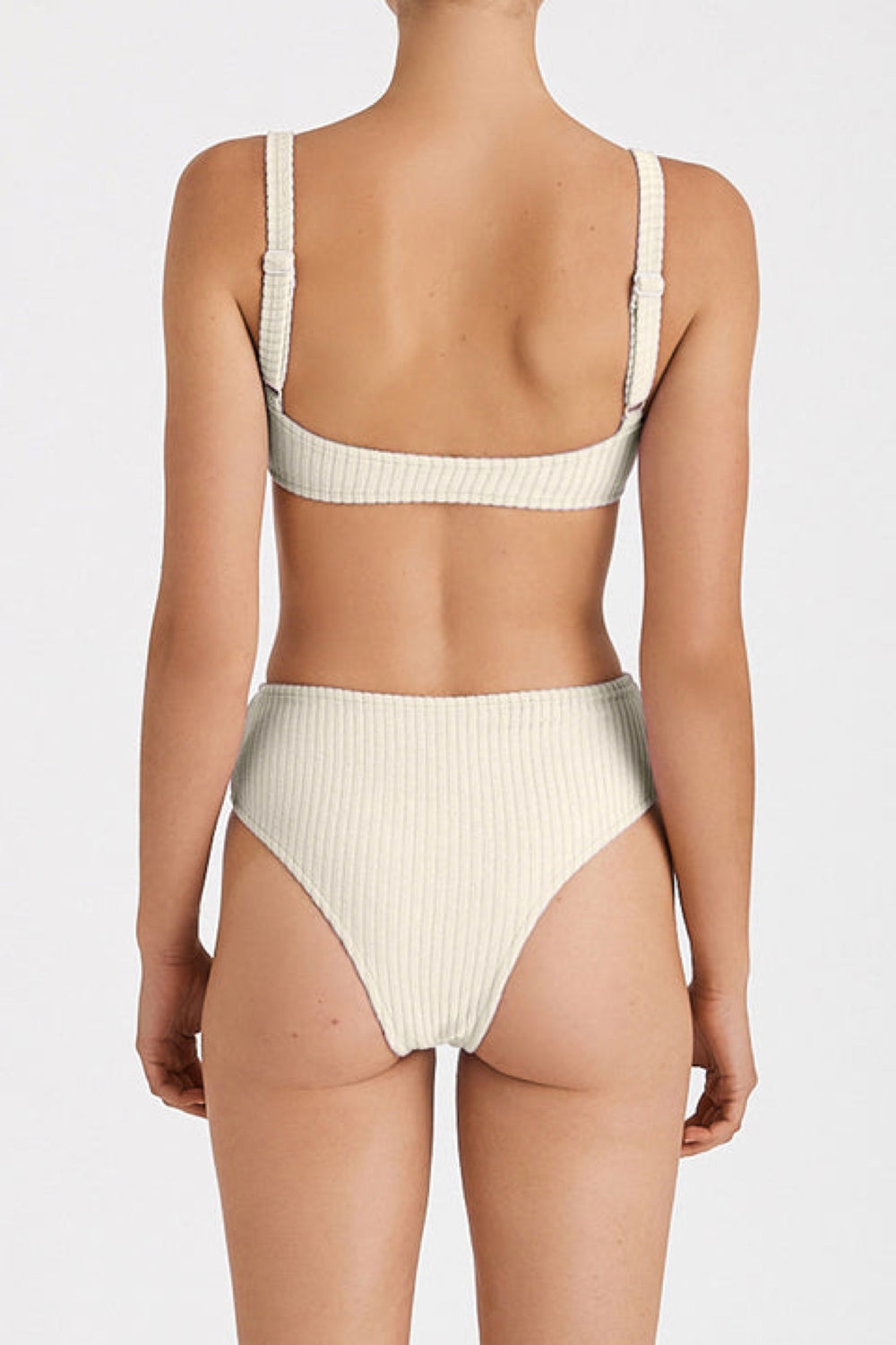 Ivory Cord Towelling High Waisted Bottom