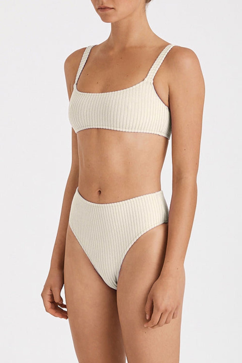 Ivory Cord Towelling High Waisted Bottom