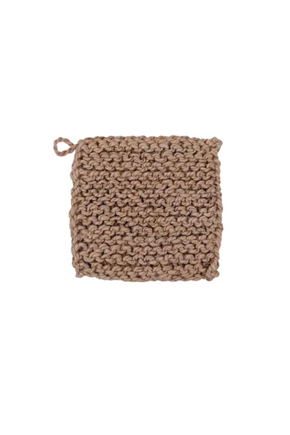 8 Square Jute Crocheted Pot Holder, Natural