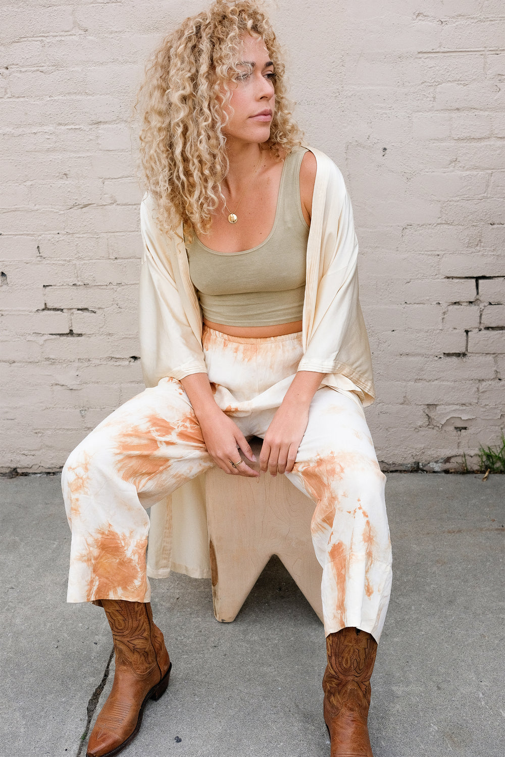 Onion Dyed Silk Pants