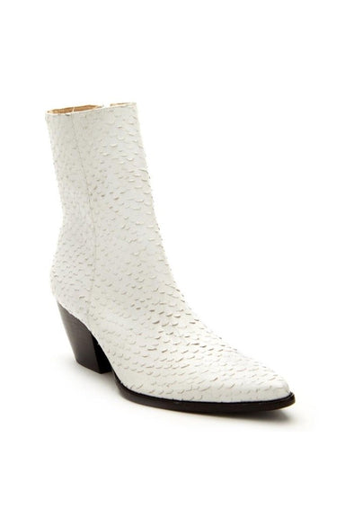 white mid calf boot