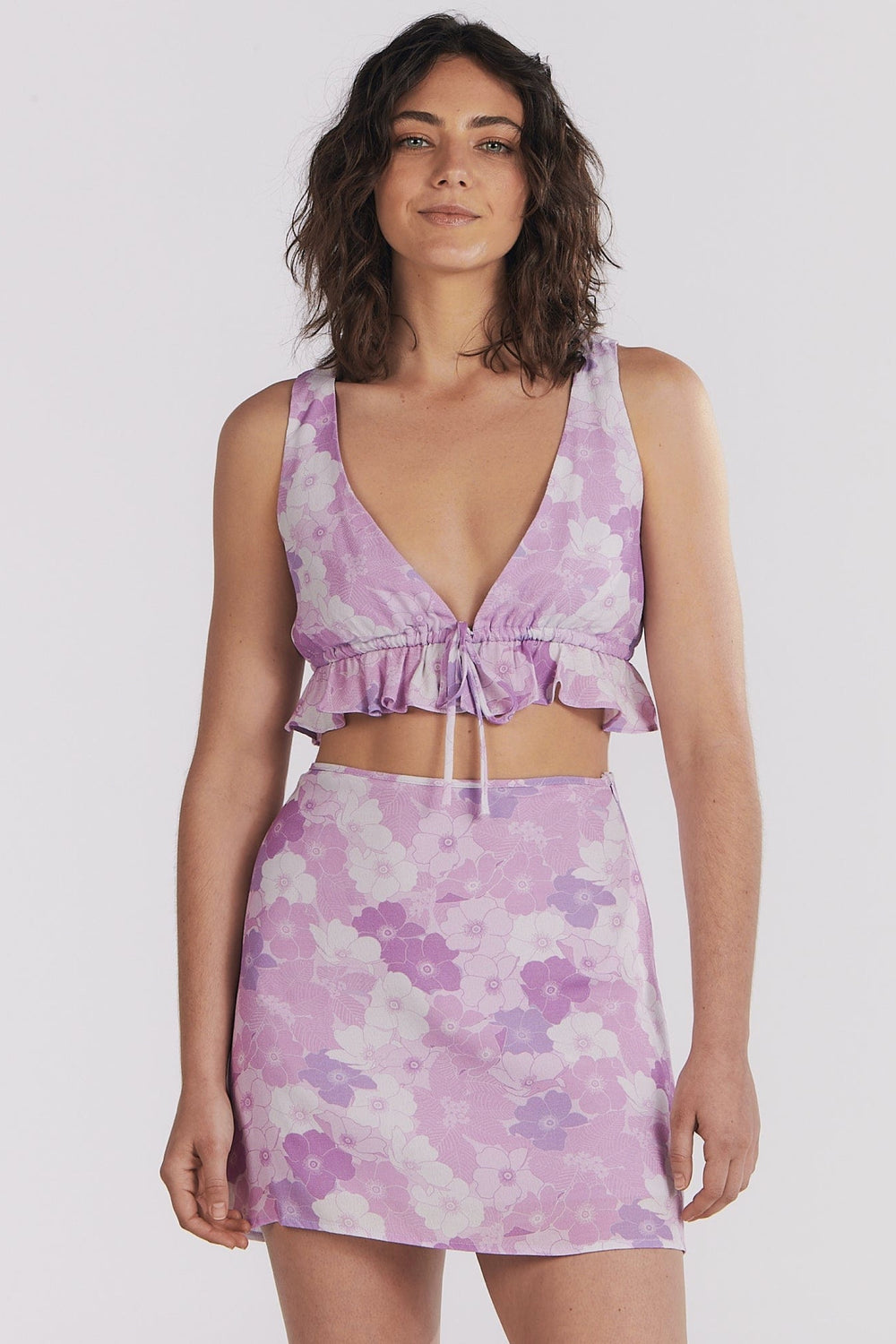 Lilac Floral Phoebe Skirt