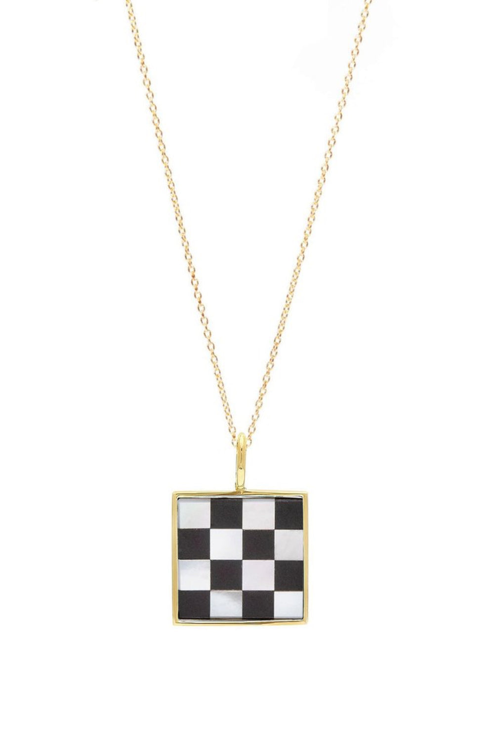Gold Samuel Checkered Necklace