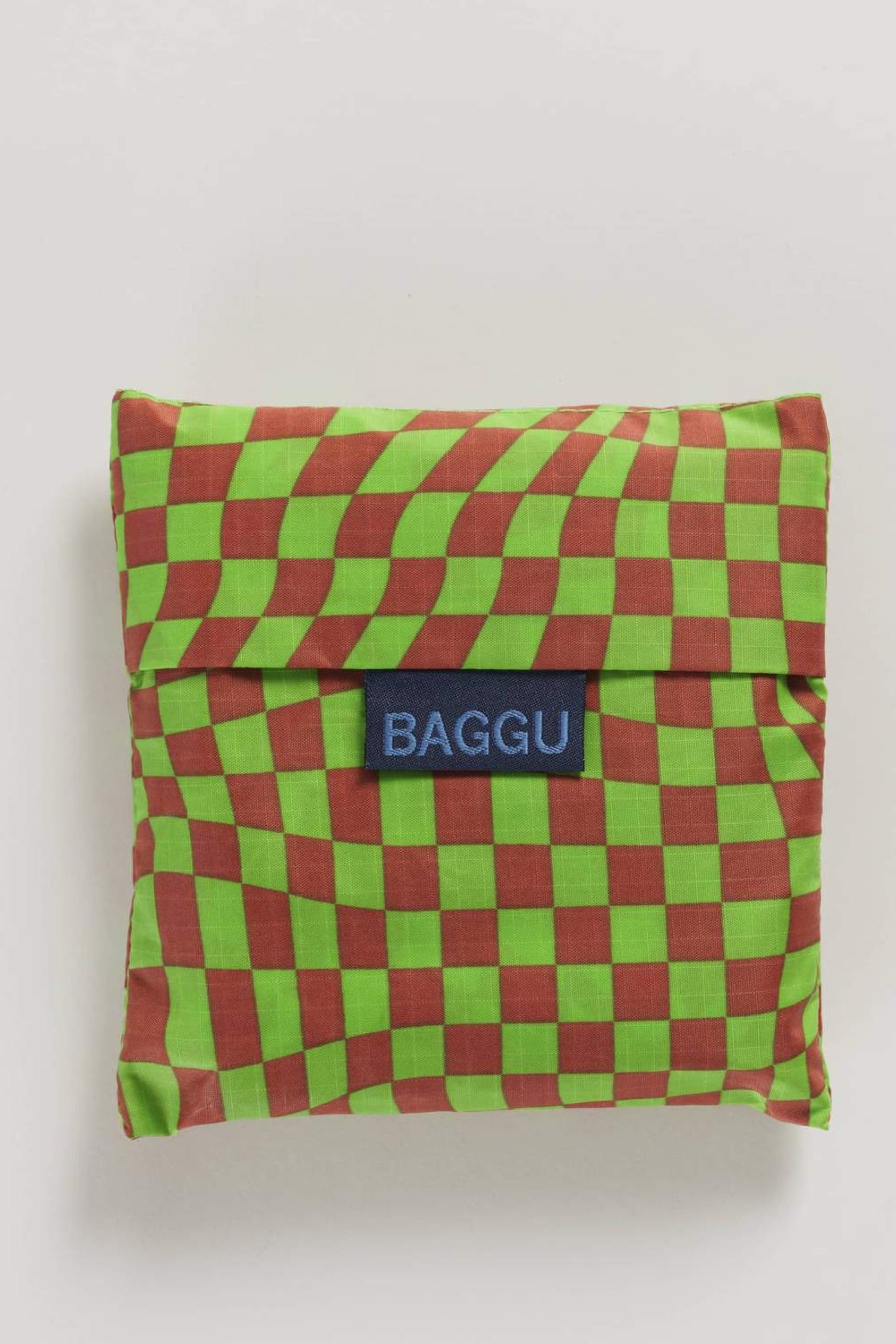 Green Trippy Checker Baggu — Prism Boutique